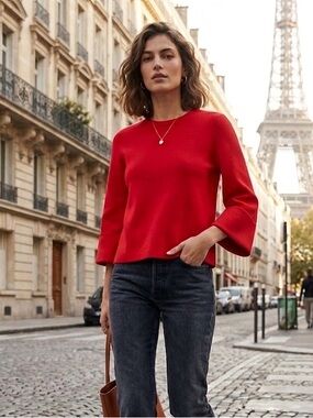 Maje Pointelle Pullover Sweater